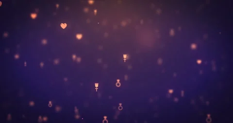 Loopable animation modern moving orange love set icons background. Stock Footage 94240013