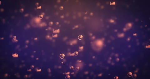Loopable animation modern moving orange graph icons background. Stock Footage 95983031