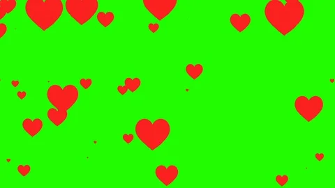 Loopable animation moves up pink like heart icons on a green background. 库存影片 128733045