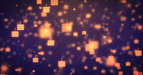 Loopable animation moving cake and heart icons Stock Footage 102327989