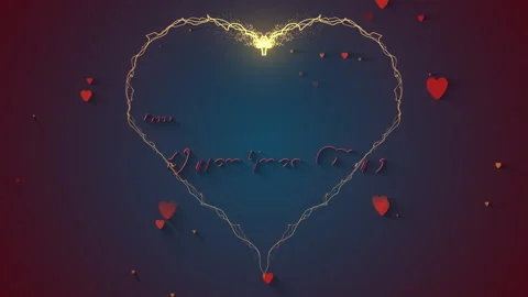 Loopable animation slowly red hearts appear randomly with the inscription Stock Footage 170201172