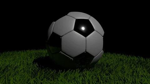 Loopable animation of soccer ball under spotlight Stock Footage 74715735