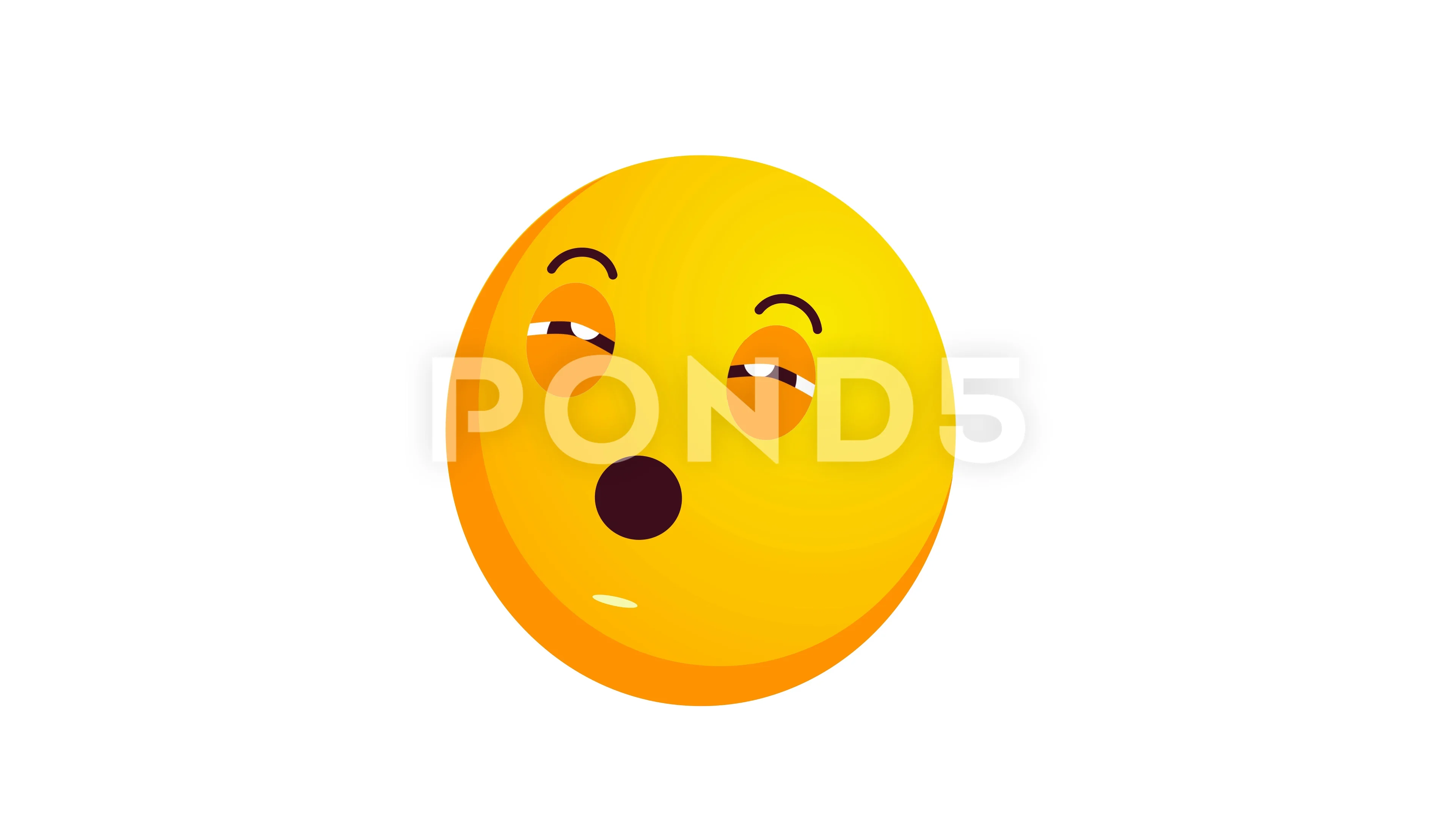 Scared Emoji with Luma Matte, Stock image