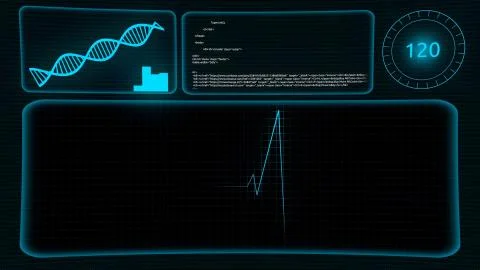 Loopable background EKG electrocardiogram pulse real waveform. health research Stock Illustration