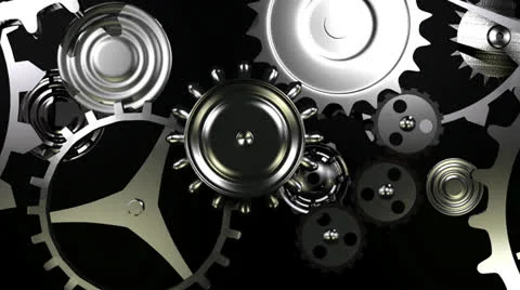 Loopable background with gears movement end alpha Vídeos de archivo 25588307