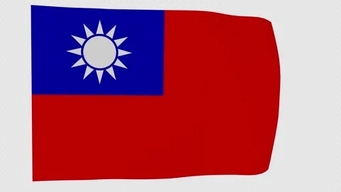 Loopable Banner Taiwan National Flag Loop Alpha Channel Vídeos de archivo 342925952