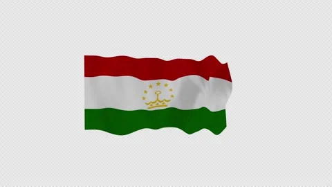Loopable Banner Tajikistan National Flag Loop Alpha Channel Video stock 342553210