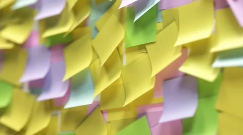 Loopable Blank Colorful Adhesive Note Stock Footage 51210005