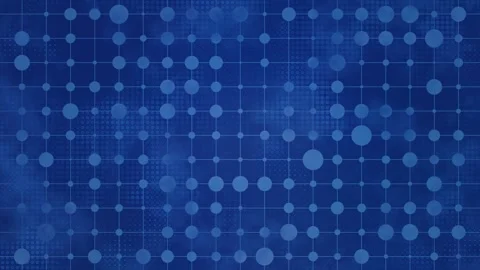 Loopable blue abstract background with connected dots grid pattern and varying Stock Footage 318649829