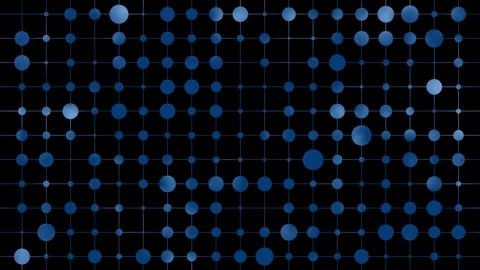 Loopable blue dot grid on black background, pulsing circles of changing sizes Stock-Footage 318711059
