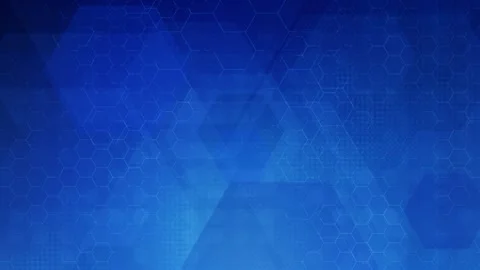 Loopable blue hexagonal grid pattern background, modern digital honeycomb Stock Footage 319469762