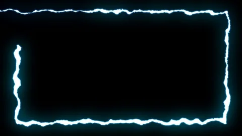Loopable BLUE neon Lightning bolt SPIRAL shape flight on black background Stock Footage 91611290