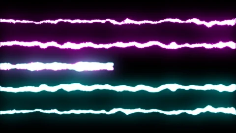 Loopable BLUE PURPLE neon Lightning bolt symmetrical ZIG ZAG shape flight on Video stock 91611266
