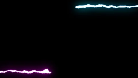 Loopable BLUE PURPLE neon Lightning bolt symmetrical ZIG ZAG shape flight on Stock Footage 91611502