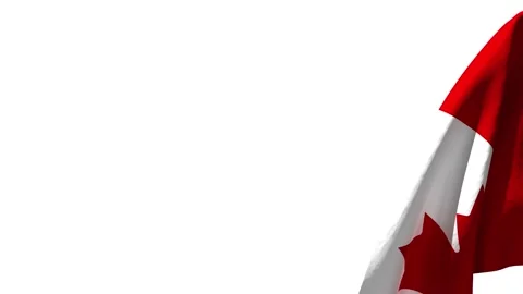 Loopable Canadian Flag on White Background Stock Footage 132004691