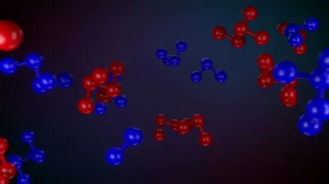 Loopable carbon molecules with alpha channel Video stock 21999969