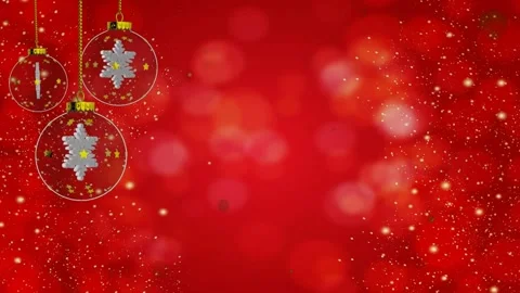 Loopable Christmas Background with Christmas ball and glitters Stock Footage 224506429