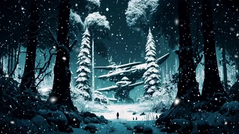 Loopable Christmas Snow. Snowflake With Snowfall On Blue Background. Stock Footage 236200917