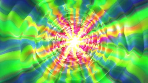 Loopable colorful background with wavy psychedelic tunnel spreading around Stock Footage 267569376