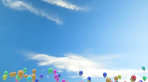 Loopable colorful sky full of balloons with alpha channel Video stock 21756815