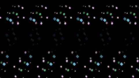 Loopable Colourful Crystals Blinking on Border, Twinkling Stars on Black Screen Vídeos de archivo 332868174