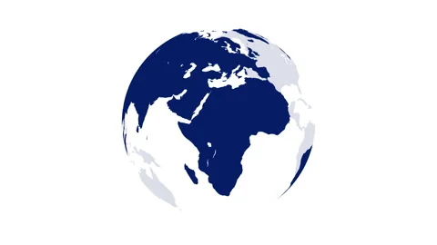 Loopable continents blue silhouette rotating on white background Video stock 274881054