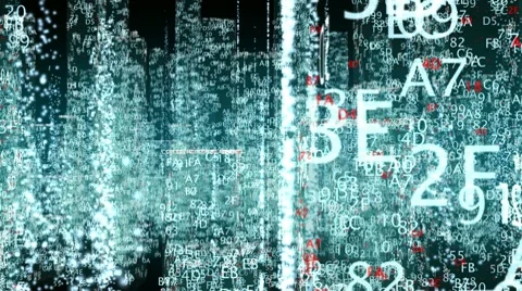 Loopable cyber city background Stock Footage