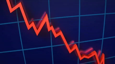 Loopable declining graph: crisis follows crash Stock Footage 647484