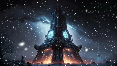 Loopable, eiffel tower in the snow, snow, wallpaper. Video stock 235940283