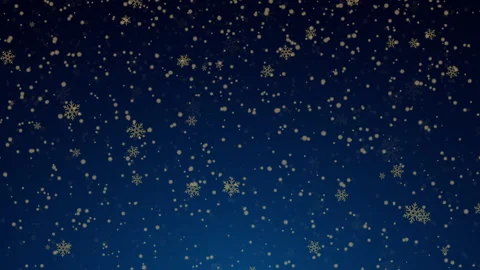 Loopable file - Golden snowfall motion background, Blue background Stock Footage 163343245