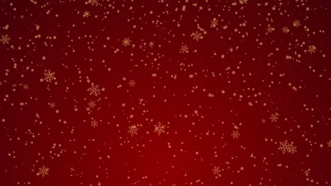 Loopable file - Golden snowfall motion background, Red background Stock Footage 163345544