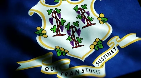 Loopable: Flag of Connecticut 60fps Video stock 68486278