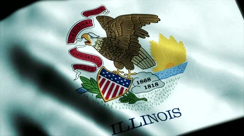 Loopable: Flag of Illinois 60fps Video stock 68489279