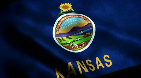 Loopable: Flag of Kansas 60fps Video stock 68489853