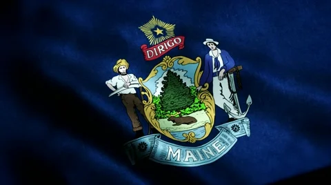 Loopable: Flag of Maine 60fps Stock Footage 68490228