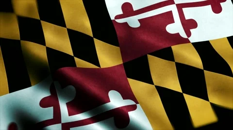 Loopable: Flag of Maryland 60fps Stock Footage 68490218