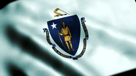 Loopable: Flag of Massachusetts 60fps Stock Footage 68490221