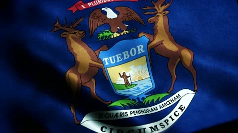 Loopable: Flag of Michigan 60fps Video stock 68490778