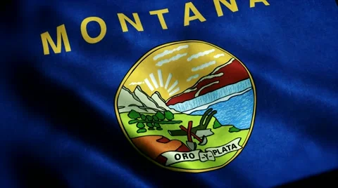 Loopable: Flag of Montana 60fps Stock Footage 68491145