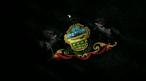 Loopable: Flag Pennsylvania  60fps Stock Footage 68492822