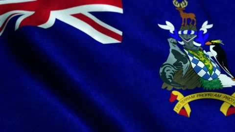 Loopable Flag of South Georgia and the South Sandwich Islands. Stock Footage 232797341