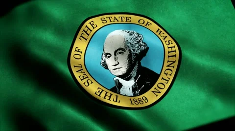 Loopable: Flag of Washington 60fps Stock Footage 68493780