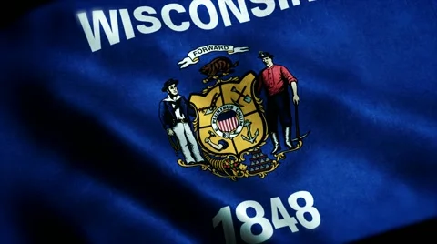 Loopable: Flag of Wisconsin 60fps Video stock 68494203