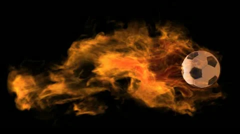 Loopable flaming soccer ball with alpha channel Video stock 21659443
