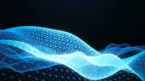 Loopable Fly above digital ocean Stock Footage 87587106