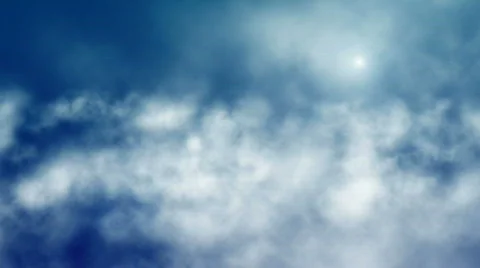 Loopable flying through clouds on blue day sky with sun Stock Footage 706550