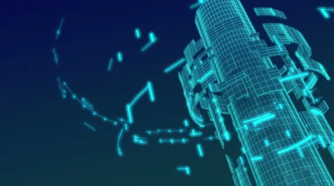 Loopable footage of wireframe metal  gird background spinning Video stock 41473673