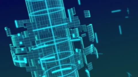 Loopable footage of wireframe metal  gird background spinning Stock Footage 41474505