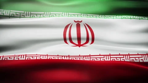 Loopable full screen Iran flag is waving in slow motion Stock Footage 336156935