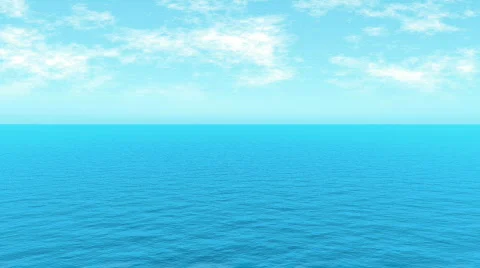 Loopable FullHd 3d sea / heavenly / minimalistic waves and cloud movement Stock Footage 498329